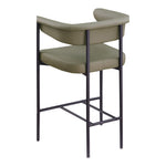 Malin Vegan Leather Upholstered Counter Stool in Olive