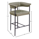 Malin Vegan Leather Upholstered Counter Stool in Olive
