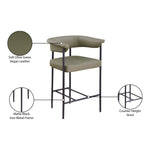Malin Vegan Leather Upholstered Counter Stool in Olive