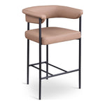 Malin Vegan Leather Upholstered Counter Stool in Tan
