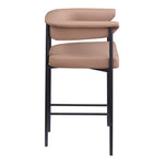 Malin Vegan Leather Upholstered Counter Stool in Tan