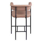 Malin Vegan Leather Upholstered Counter Stool in Tan