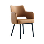 Tremont Vegan Leather Metal Armchair in Saddle