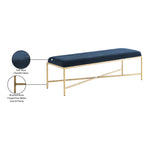 Valley Chenille Fabric Upholstered Bench (22064-) in Navy