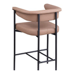 Malin Vegan Leather Upholstered Counter Stool in Tan