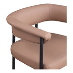 Malin Vegan Leather Upholstered Counter Stool in Tan