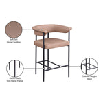 Malin Vegan Leather Upholstered Counter Stool in Tan