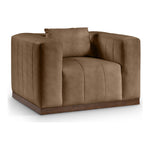 Mallina Vegan Leather Upholstered Chair in Brown