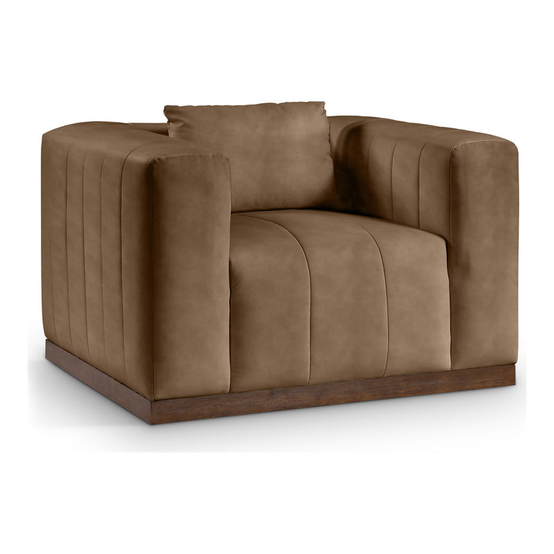 Mallina Vegan Leather Upholstered Chair in Brown