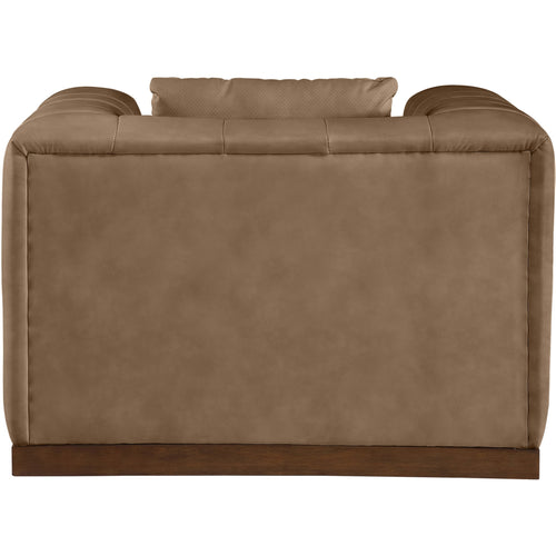 Mallina Vegan Leather Upholstered Chair in Brown