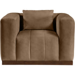 Mallina Vegan Leather Upholstered Chair in Brown