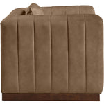 Mallina Vegan Leather Upholstered Chair in Brown