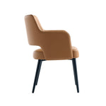Tremont Vegan Leather Metal Armchair in Saddle