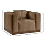 Mallina Vegan Leather Upholstered Chair in Brown