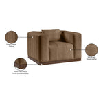 Mallina Vegan Leather Upholstered Chair in Brown