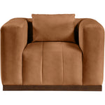 Mallina Vegan Leather Upholstered Chair in Cognac