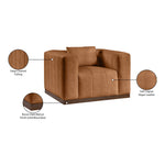 Mallina Vegan Leather Upholstered Chair in Cognac