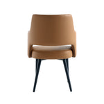 Tremont Vegan Leather Metal Armchair in Saddle