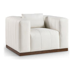 Mallina Vegan Leather Upholstered Chair in Cream
