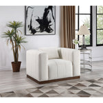Mallina Vegan Leather Upholstered Chair in Cream