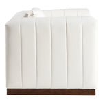 Mallina Vegan Leather Upholstered Chair in Cream