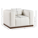 Mallina Vegan Leather Upholstered Chair in Cream