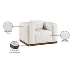 Mallina Vegan Leather Upholstered Chair in Cream