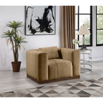 Mallina Vegan Leather Upholstered Chair in Tan