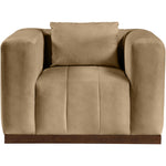 Mallina Vegan Leather Upholstered Chair in Tan