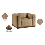 Mallina Vegan Leather Upholstered Chair in Tan