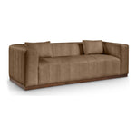 Mallina 90.5" Vegan Leather Upholstered Sofa in Brown
