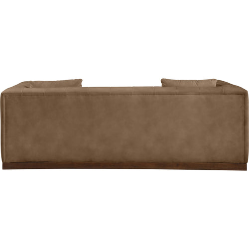 Mallina 90.5" Vegan Leather Upholstered Sofa in Brown