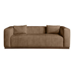 Mallina 90.5" Vegan Leather Upholstered Sofa in Brown