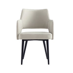 Tremont Vegan Leather Metal Armchair in Stone Gray