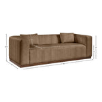 Mallina 90.5" Vegan Leather Upholstered Sofa in Brown