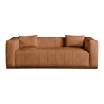 Mallina 90.5" Vegan Leather Upholstered Sofa in Cognac