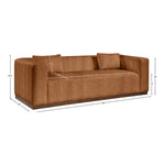 Mallina 90.5" Vegan Leather Upholstered Sofa in Cognac