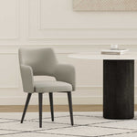 Tremont Vegan Leather Metal Armchair in Stone Gray