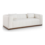 Mallina 90.5" Vegan Leather Upholstered Sofa in Cream