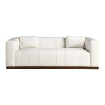 Mallina 90.5" Vegan Leather Upholstered Sofa in Cream