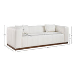 Mallina 90.5" Vegan Leather Upholstered Sofa in Cream