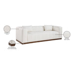 Mallina 90.5" Vegan Leather Upholstered Sofa in Cream