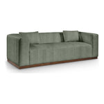 Mallina 90.5" Vegan Leather Upholstered Sofa in Green