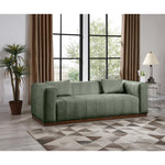Mallina 90.5" Vegan Leather Upholstered Sofa in Green