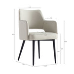 Tremont Vegan Leather Metal Armchair in Stone Gray