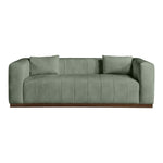 Mallina 90.5" Vegan Leather Upholstered Sofa in Green