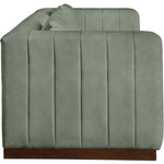 Mallina 90.5" Vegan Leather Upholstered Sofa in Green