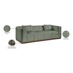 Mallina 90.5" Vegan Leather Upholstered Sofa in Green