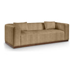 Mallina 90.5" Vegan Leather Upholstered Sofa in Tan