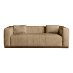 Mallina 90.5" Vegan Leather Upholstered Sofa in Tan